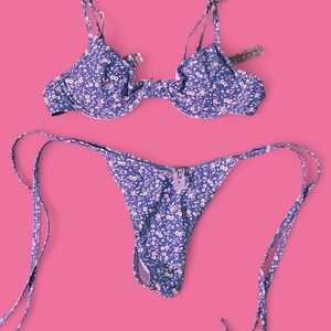 Floral Blue Bikini Set
